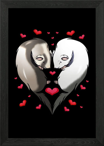 Ferret couple hearts love - couple,